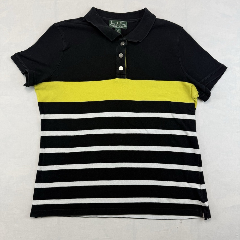 Lauren Active Ralph Lauren Boys XL Black Yellow Stripe Polo